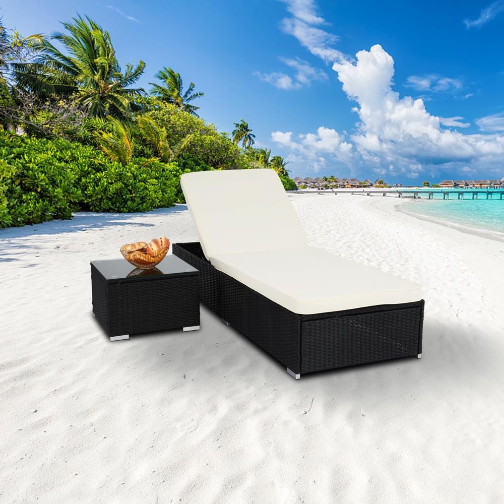 Kids Outdoor Loungers - Gartenmöbel Verstellbare PE-Rattan Sonnenliege Liegestuhl
