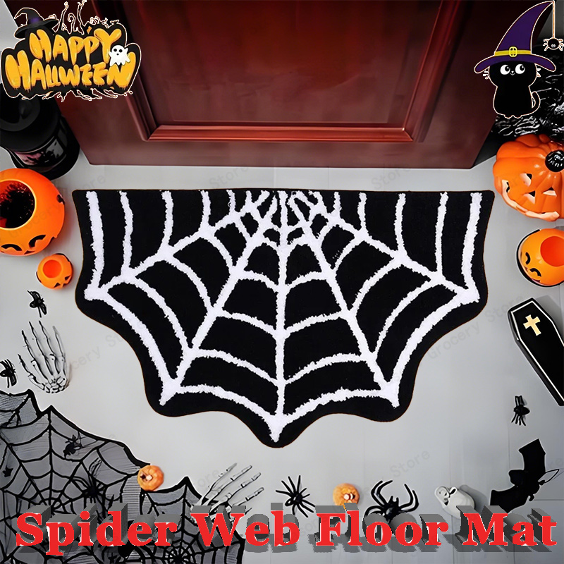 Kids Outdoor Mat Waterproof - Halloween Personalisierte Spinnennetz-Fußmatten Badezimmer-Accessoires Innen-Teppiche für