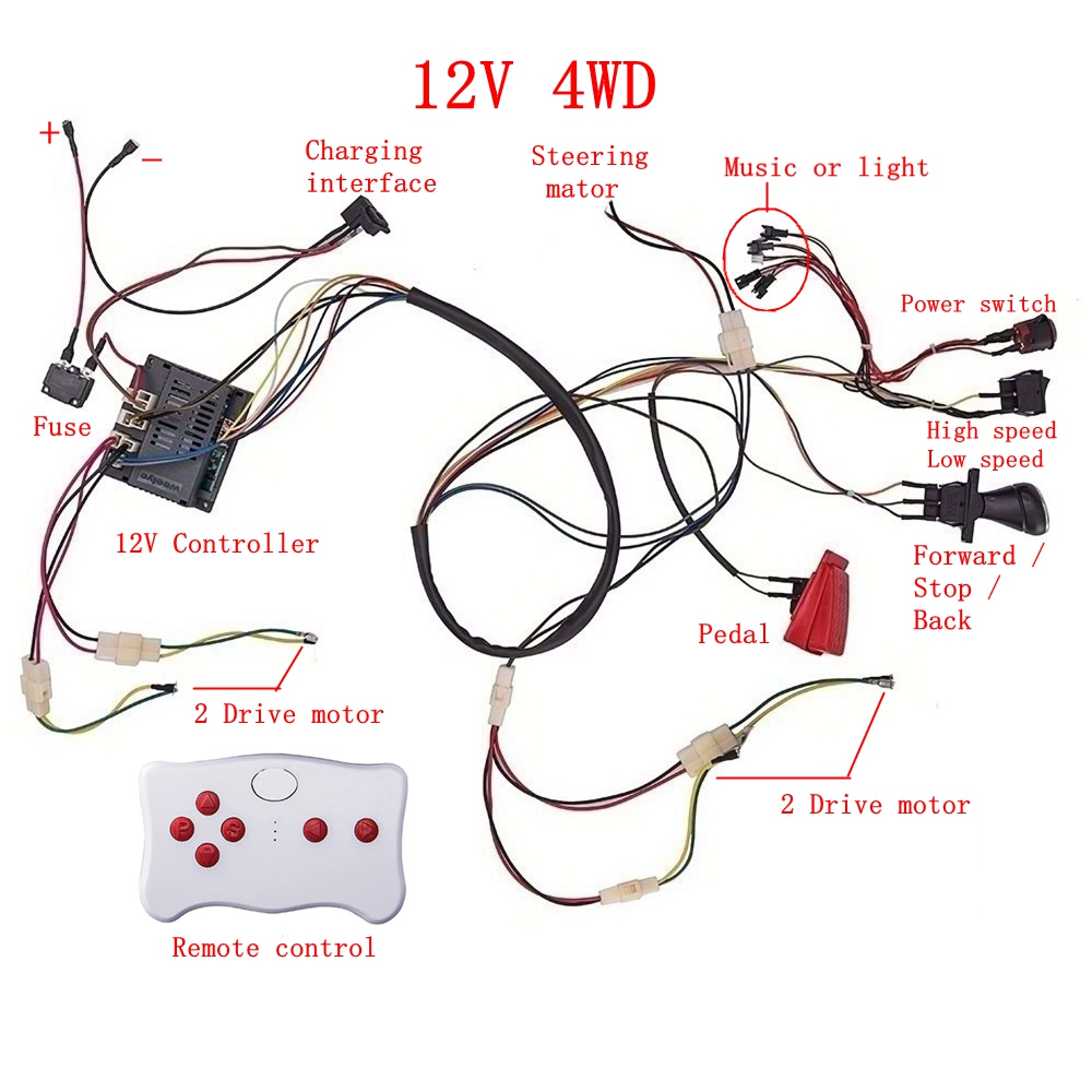 Kids Outdoor Car - Kinder Elektroauto DIY modifizierte Kabel und