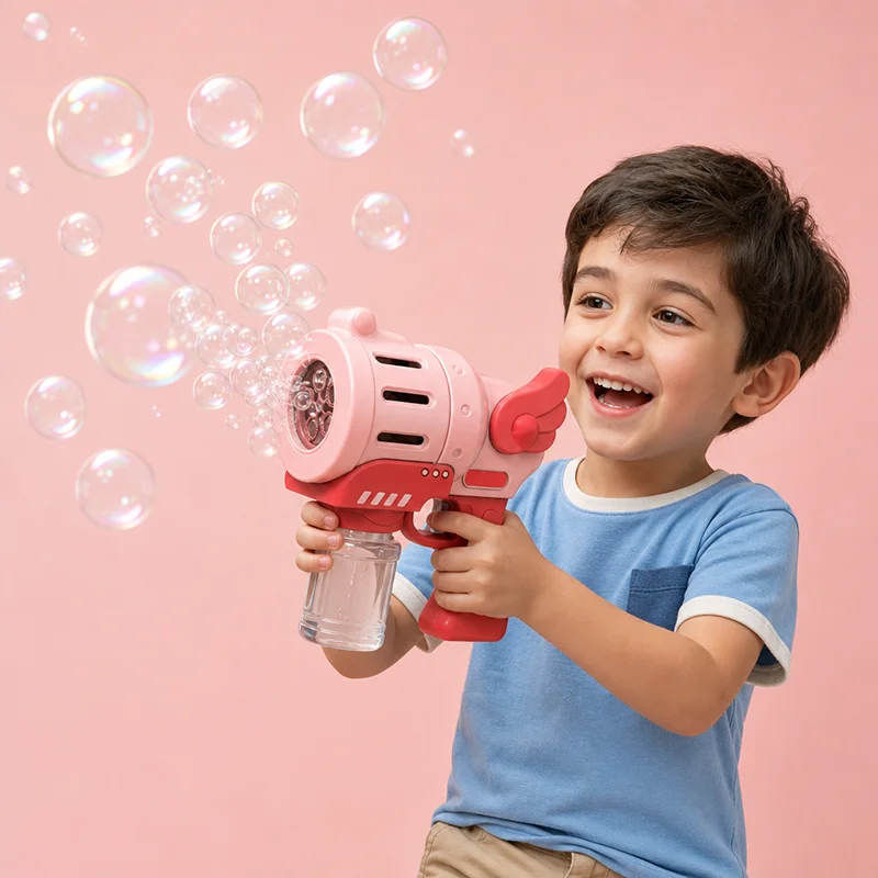 Kids Outdoor Music - Elektrische Seifenblasenmaschine mit Blinklicht und Musik