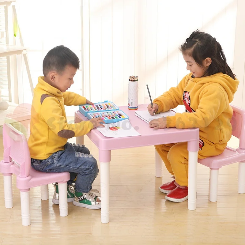 Kids Outdoor Table And Chair Set - Kunststoff-Tisch- und Stuhl-Set für Kinder, Lernschreibtisch,