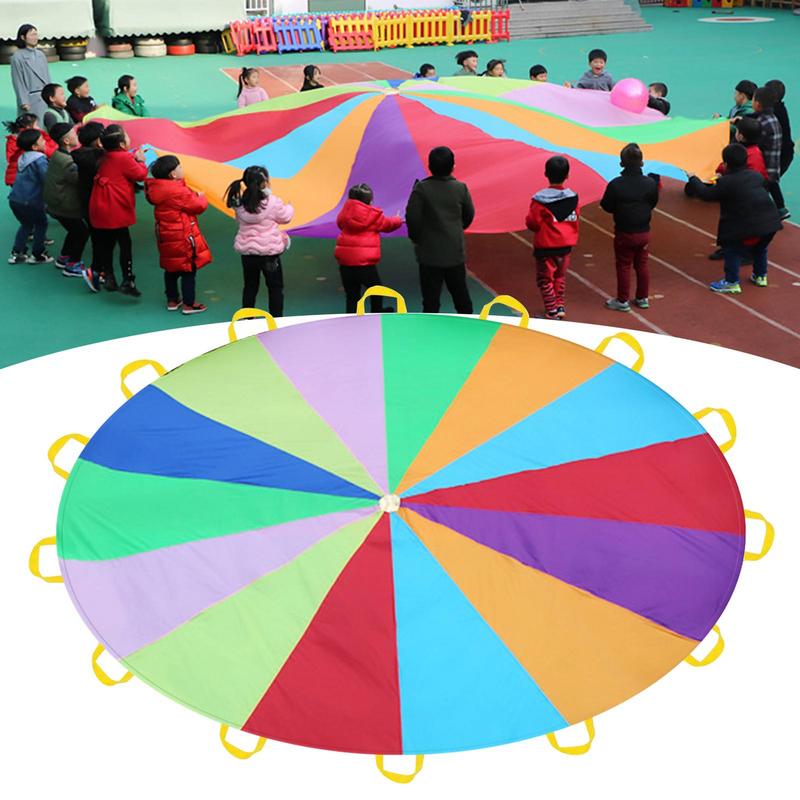 Kids Outdoor Umbrella - Regenbogen-Fallschirm für Kinder, Sportentwicklung, Regenbogen-Regenschirm im