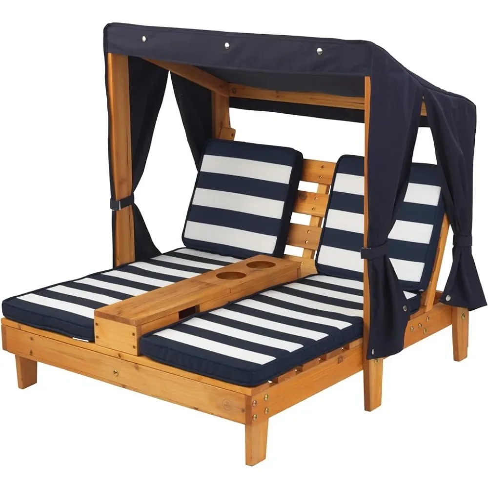 Kids Outdoor Lounge Furniture - # Heiße hölzerne Outdoor-Doppel-Chaiselounge für Kinder