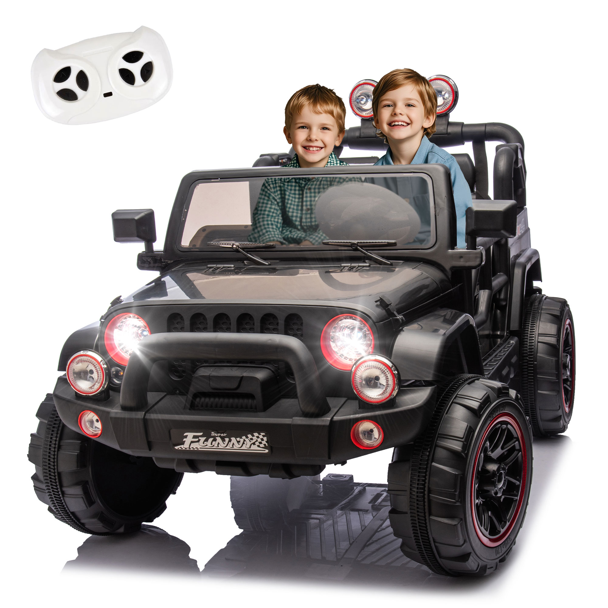 Kids Outdoor Music - Elektrisches Kinderauto 24V 80W mit Bluetooth-Fernbedienung,