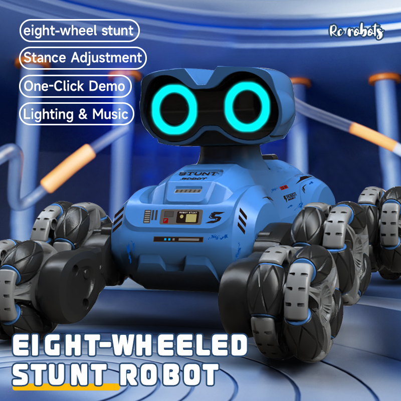 Kids Outdoor Car - LIFEA FOLORA Neuer Acht-Rad-Stunt-RC-Roboter mit Schwenkarm,