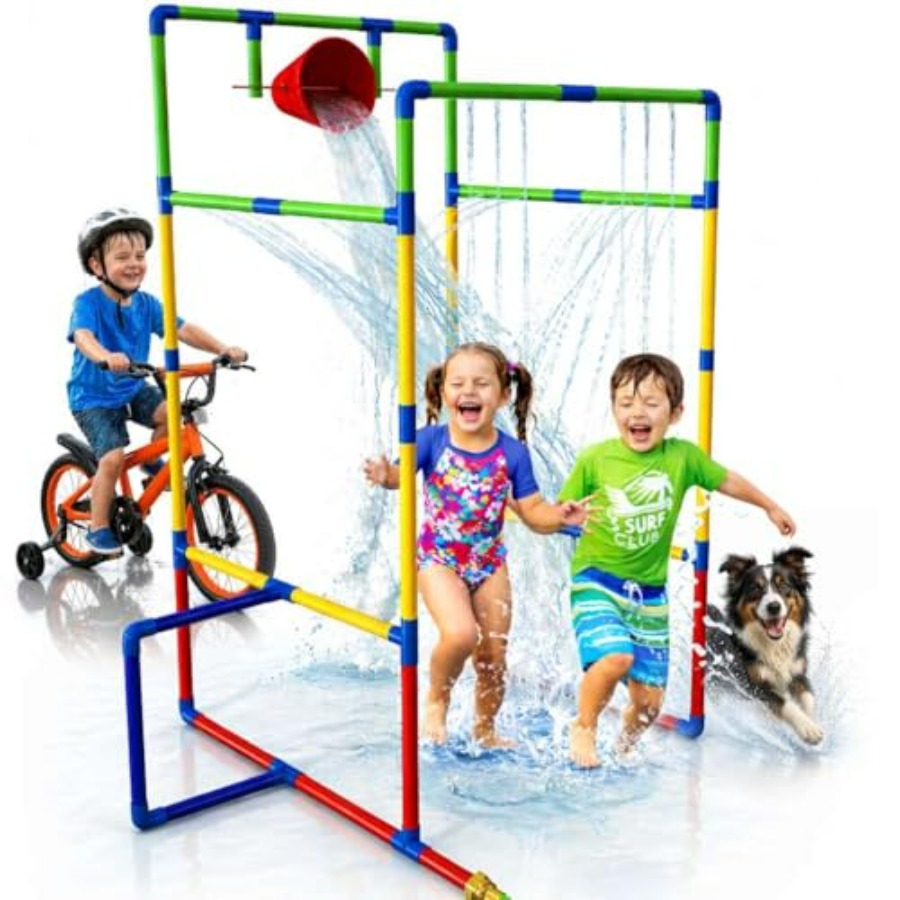 Kids Outdoor Water Park - Outdoor-Wasserpark-Sprinkler-Tunnel mit Tauchbecken für Kinder-Sommerspaß, aus