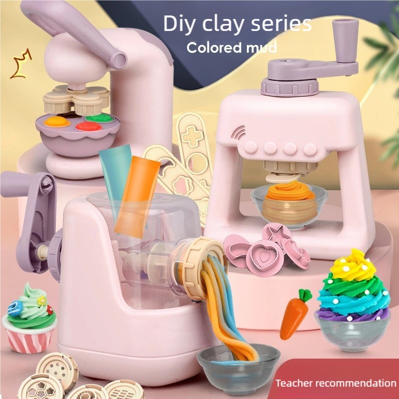 Kids Outdoor Mud Kitchen Accessories - Kleinkinder DIY Ton-Bastelset, Nudel-Eiscreme-Maschine mit 28