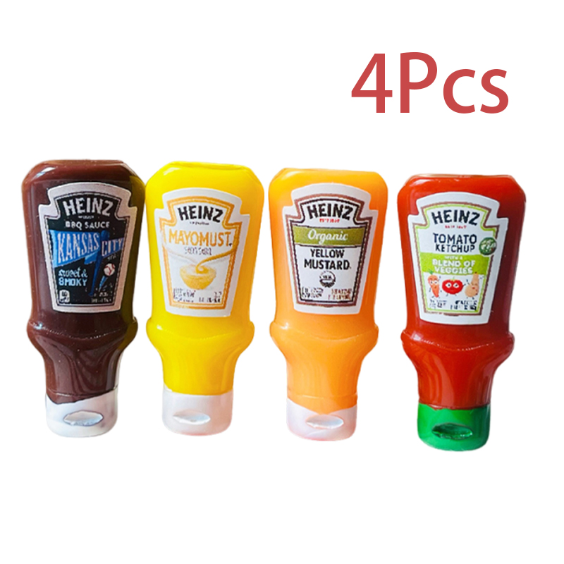 Kids Outdoor Mud Kitchen Accessories - 4Pcs Puppenhaus Miniatur Erdbeere Sauce Marmelade
