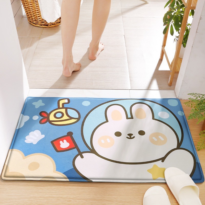 Kids Outdoor Mat Waterproof - Kaninchen-Willkommensmatte für Haustür, Außeneingang, bedruckt, Fußmatte,