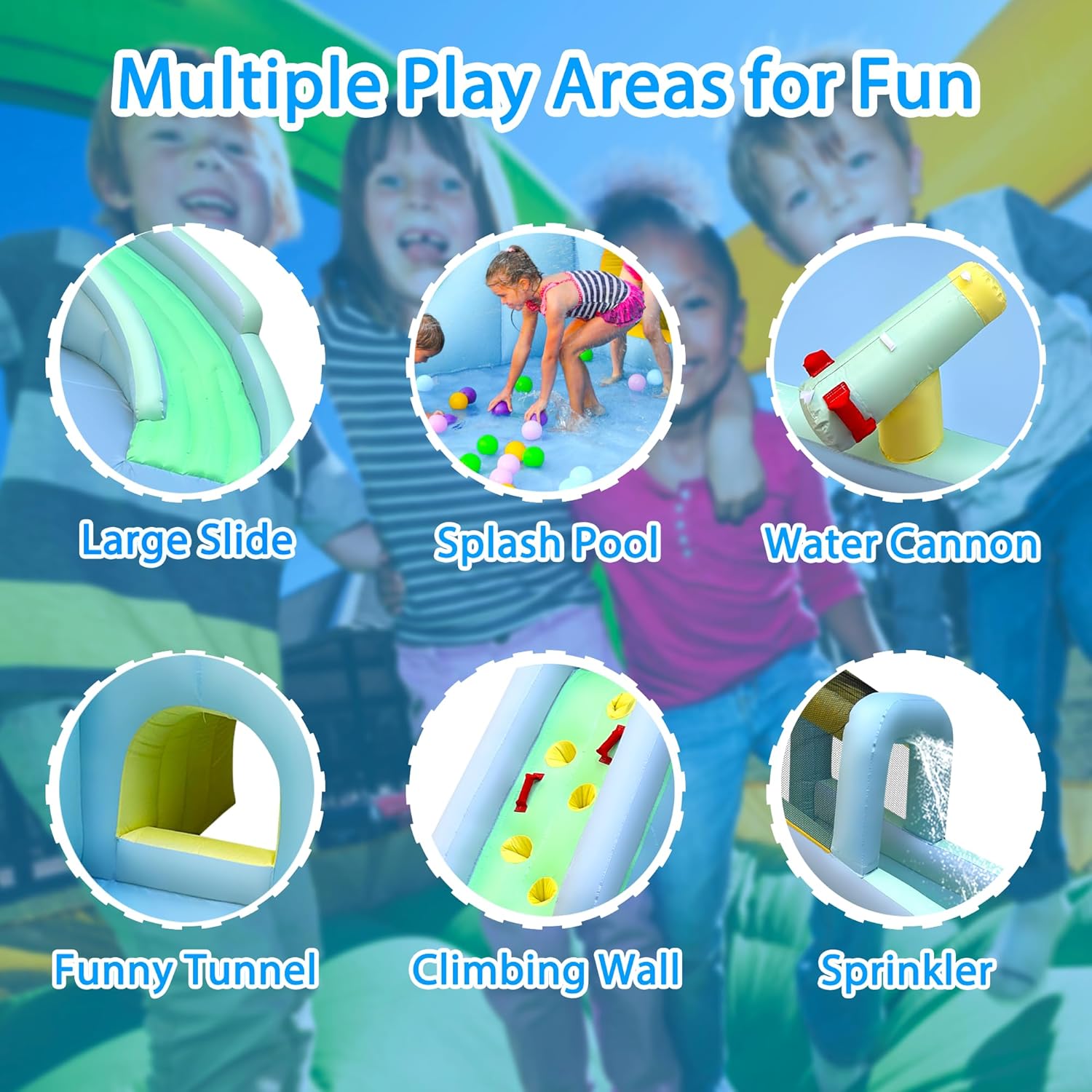 6-in-1 Aufblasbares Kinder-Hüp – Kids Outdoor Water Park Bewertung und Preis