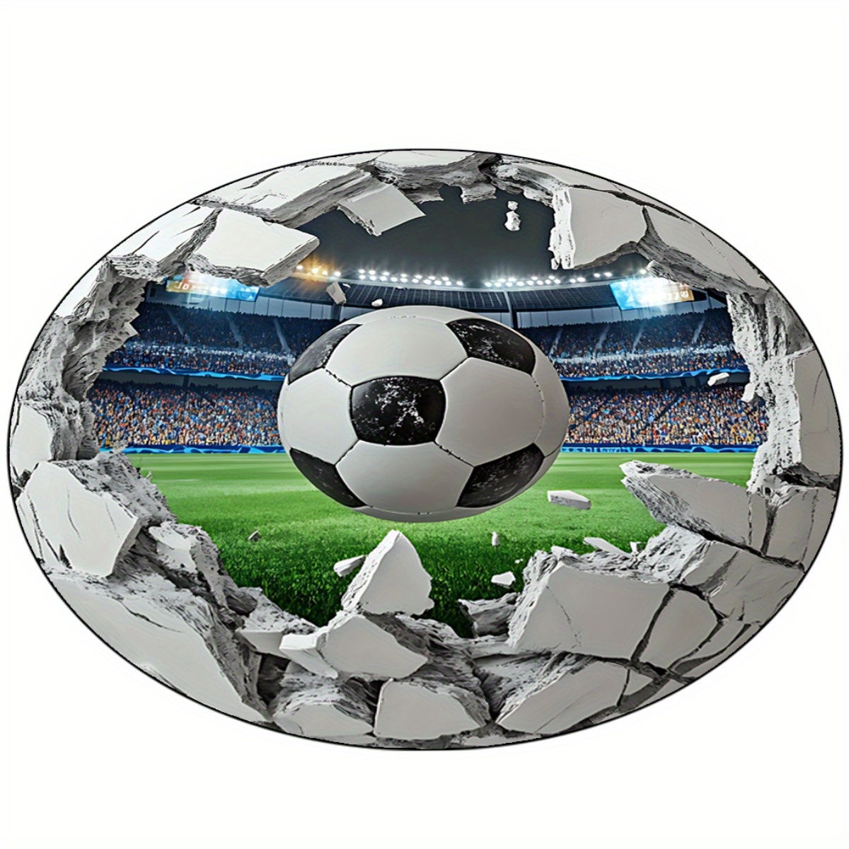 3D Fußballfeld Runder Teppich, – Kids Outdoor Mat Waterproof Bewertung und Preis