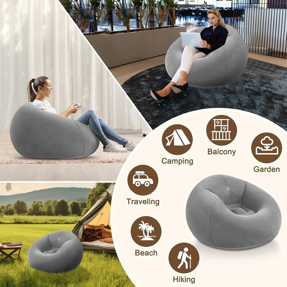 Aufblasbare Sitzsäcke, Graues  – Kids Outdoor Loungers Bewertung und Preis