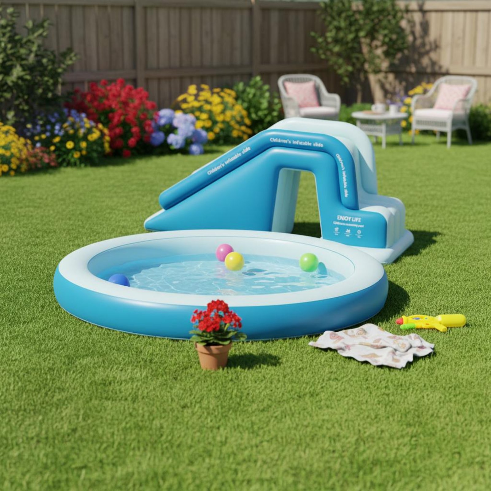 Aufblasbare Poolrutsche Faltba – Kids Outdoor Water Park Bewertung und Preis