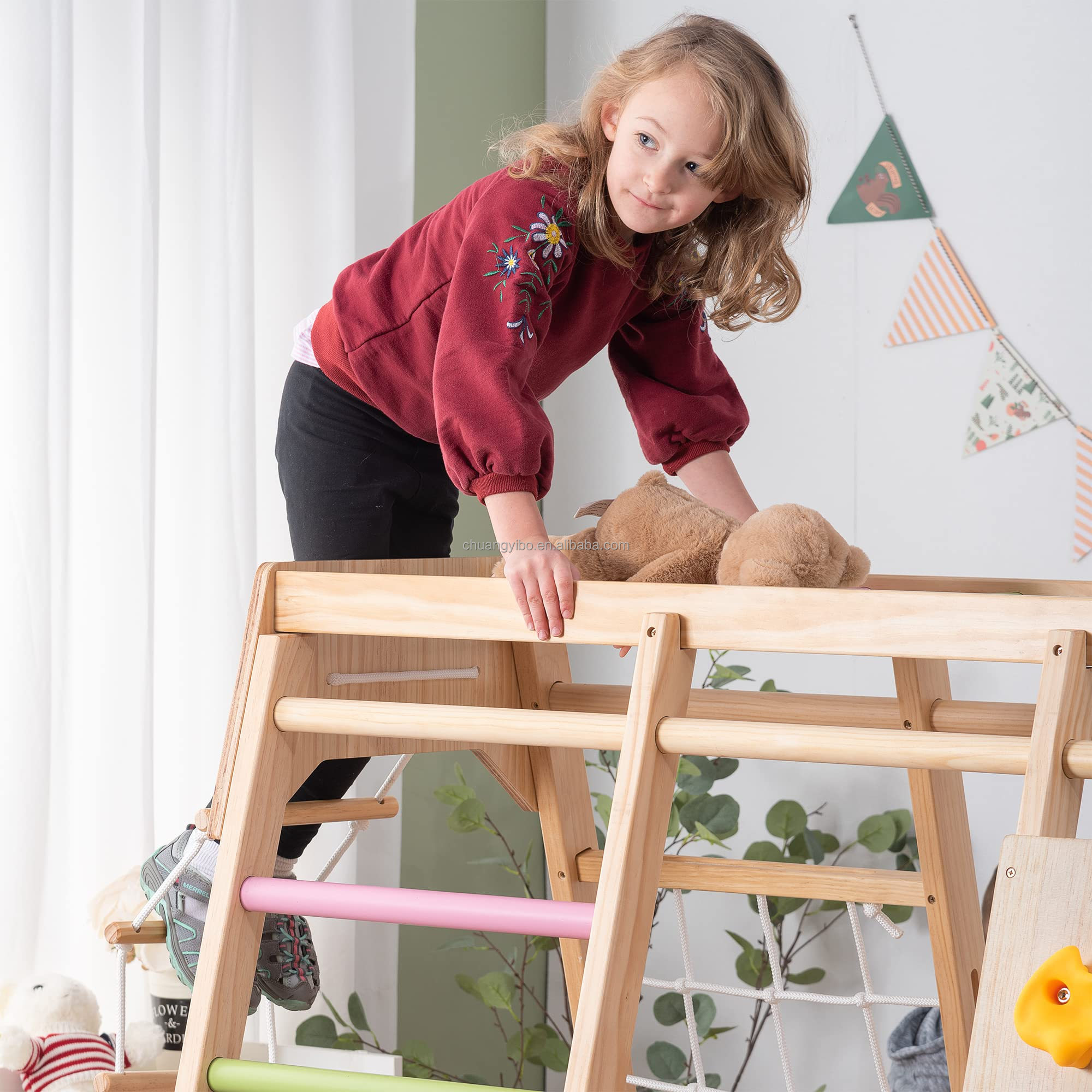 Kletterwände für Vergnügungspa – Kids Outdoor Swing Set With Slide Bewertung und Preis