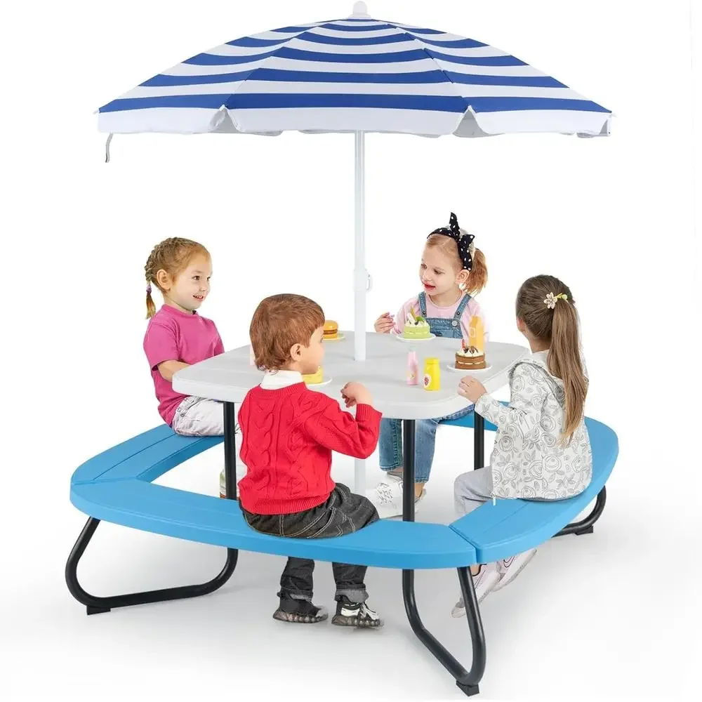 8-Personen Kinder-Picknicktisc – Kids Outdoor Umbrella Bewertung und Preis