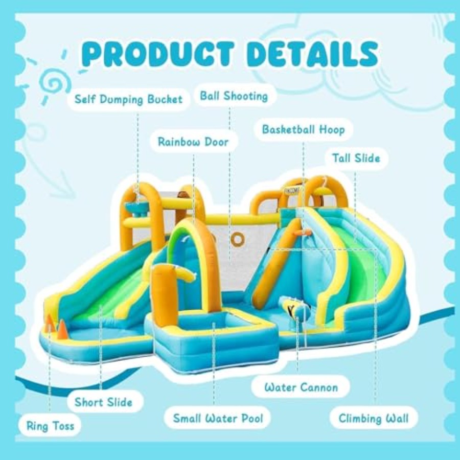 Aufblasbarer Wasserrutschenpar – Kids Outdoor Water Park Bewertung und Preis
