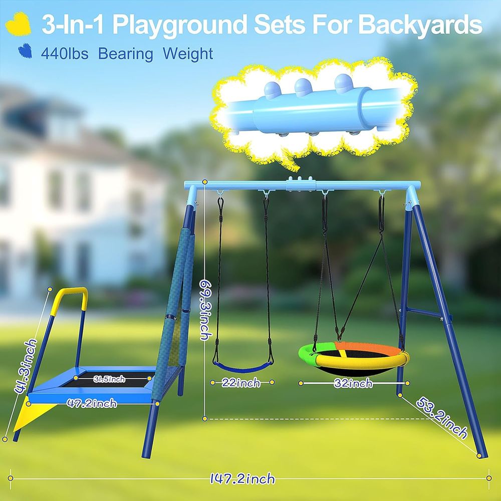3-in-1-Kinderschaukel mit Tpol – Kids Outdoor Zone Bewertung und Preis