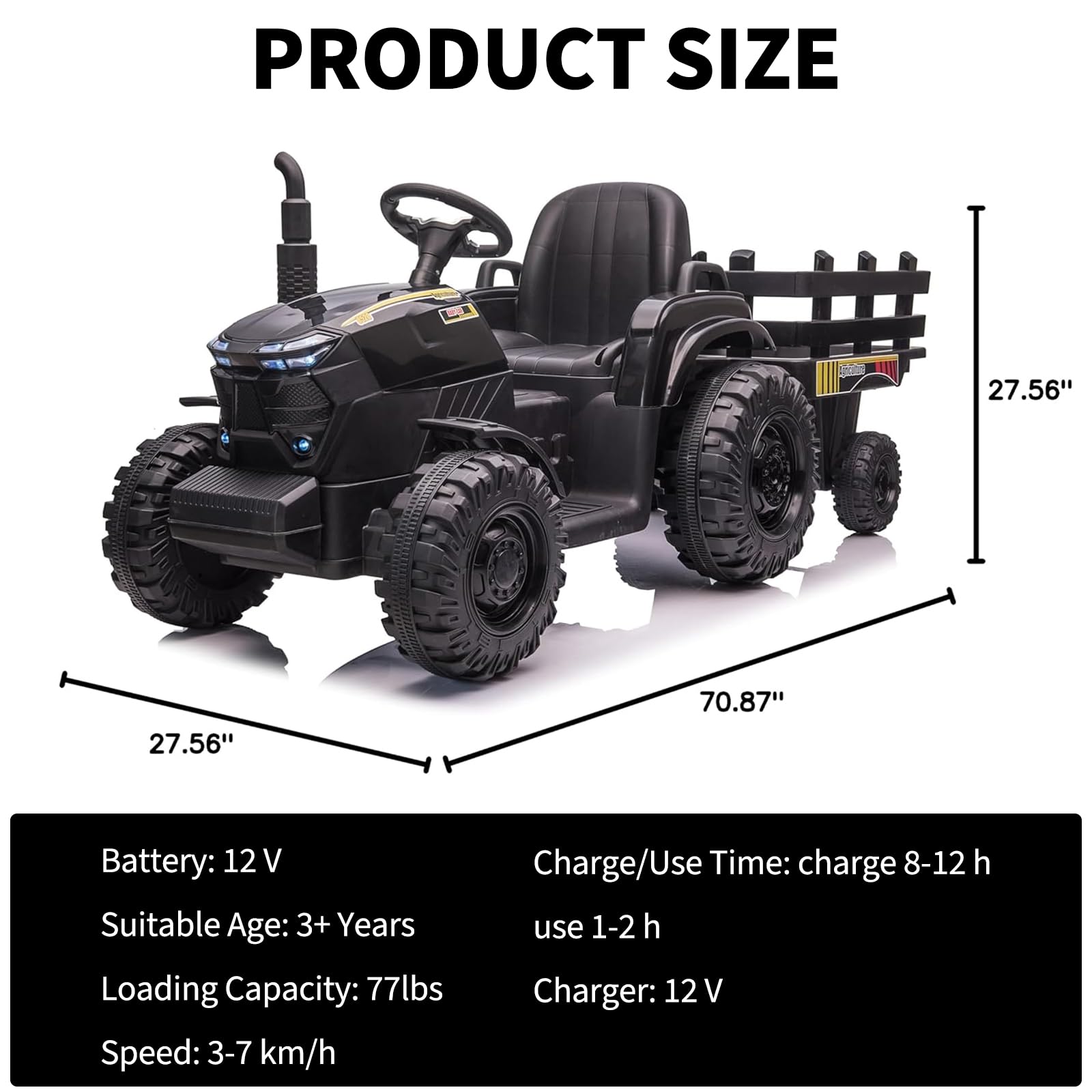 12V Kinder-Traktor mit Anhänge – Kids Outdoor Music Bewertung und Preis