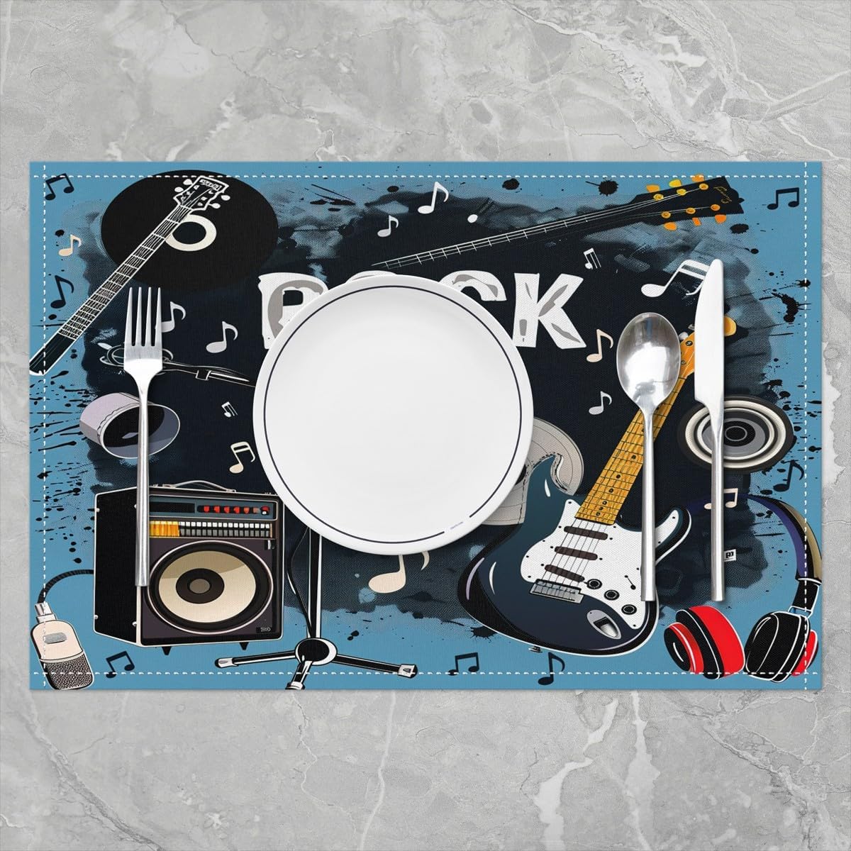 Rockmusik-Tischsets, 4er-Set,  – Kids Outdoor Music Bewertung und Preis