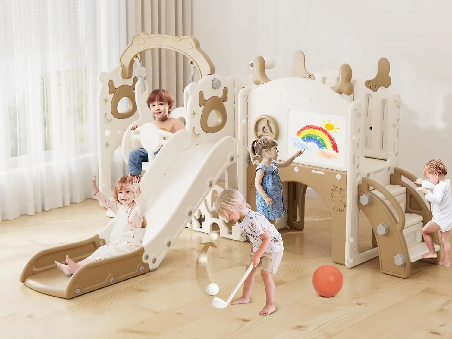13-in-1 Rutsch- und Schaukelse – Kids Outdoor Swing Set With Slide Bewertung und Preis