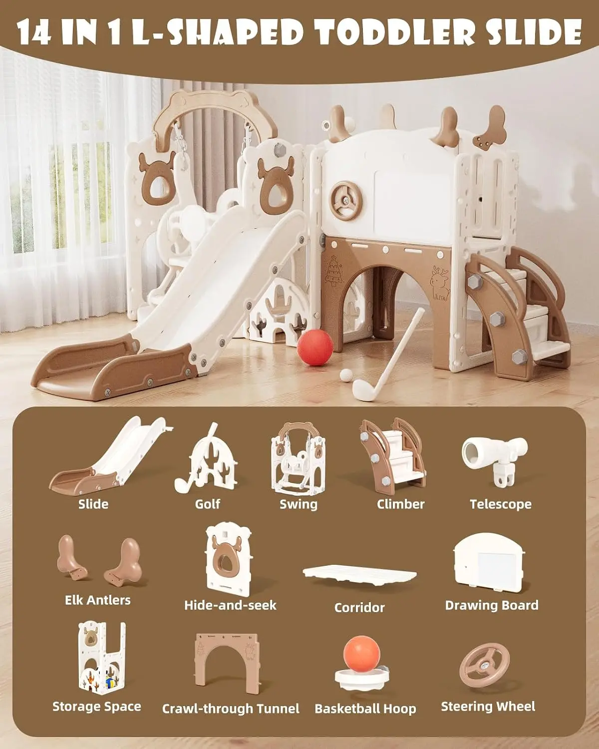 13-in-1 Rutsch- und Schaukelse – Kids Outdoor Swing Set With Slide Bewertung und Preis