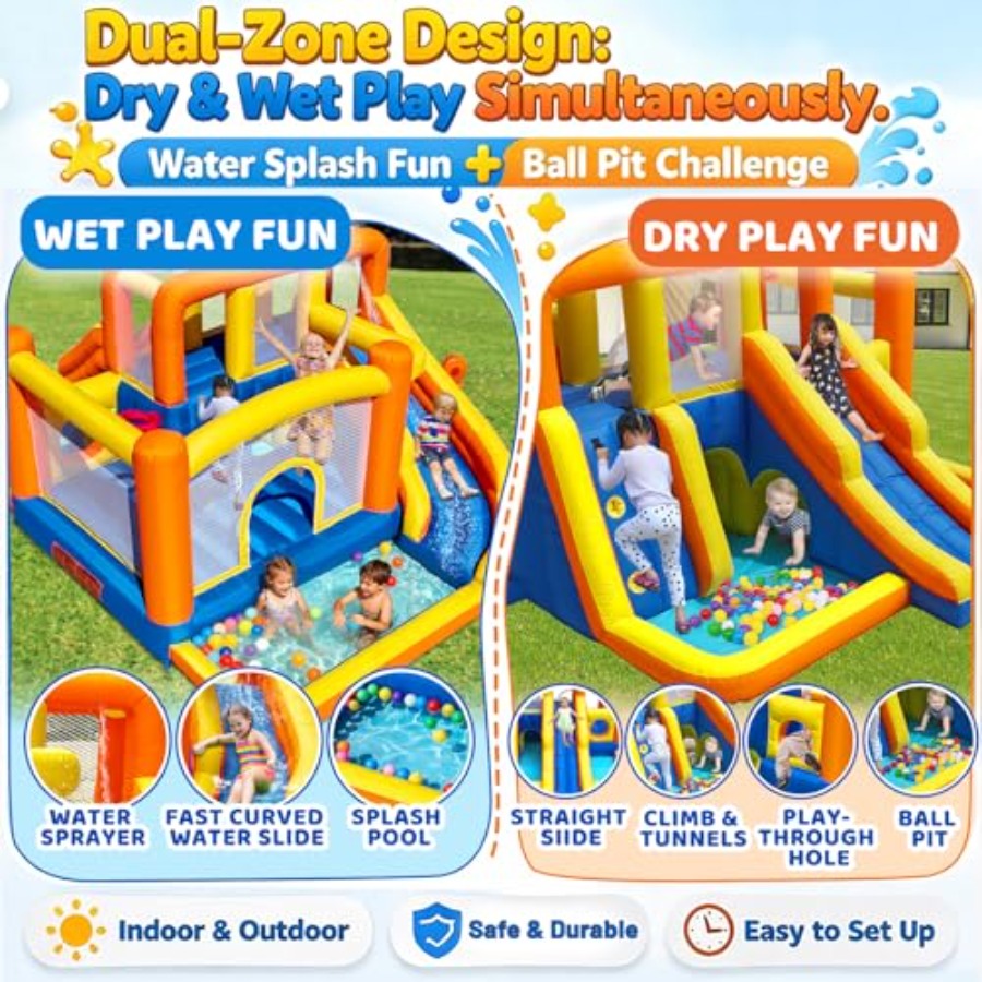 Outdoor-Hüpfburg-Wasserrutsche – Kids Outdoor Zone Bewertung und Preis