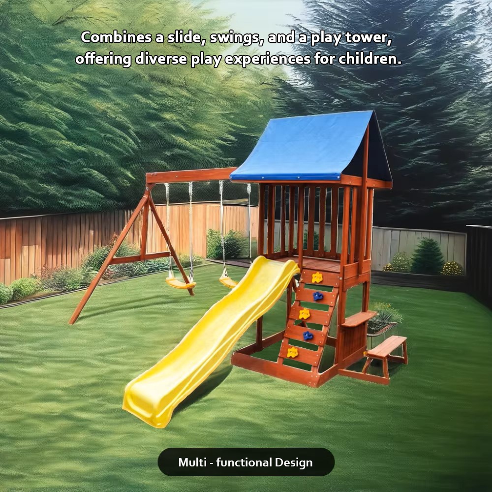 Spielplatzanlage - Garten-Hof  – Kids Outdoor Swing Set With Slide Bewertung und Preis
