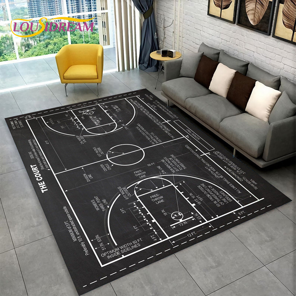 3D Basketball Cour Cartoon Ber – Kids Outdoor Mat Waterproof Bewertung und Preis