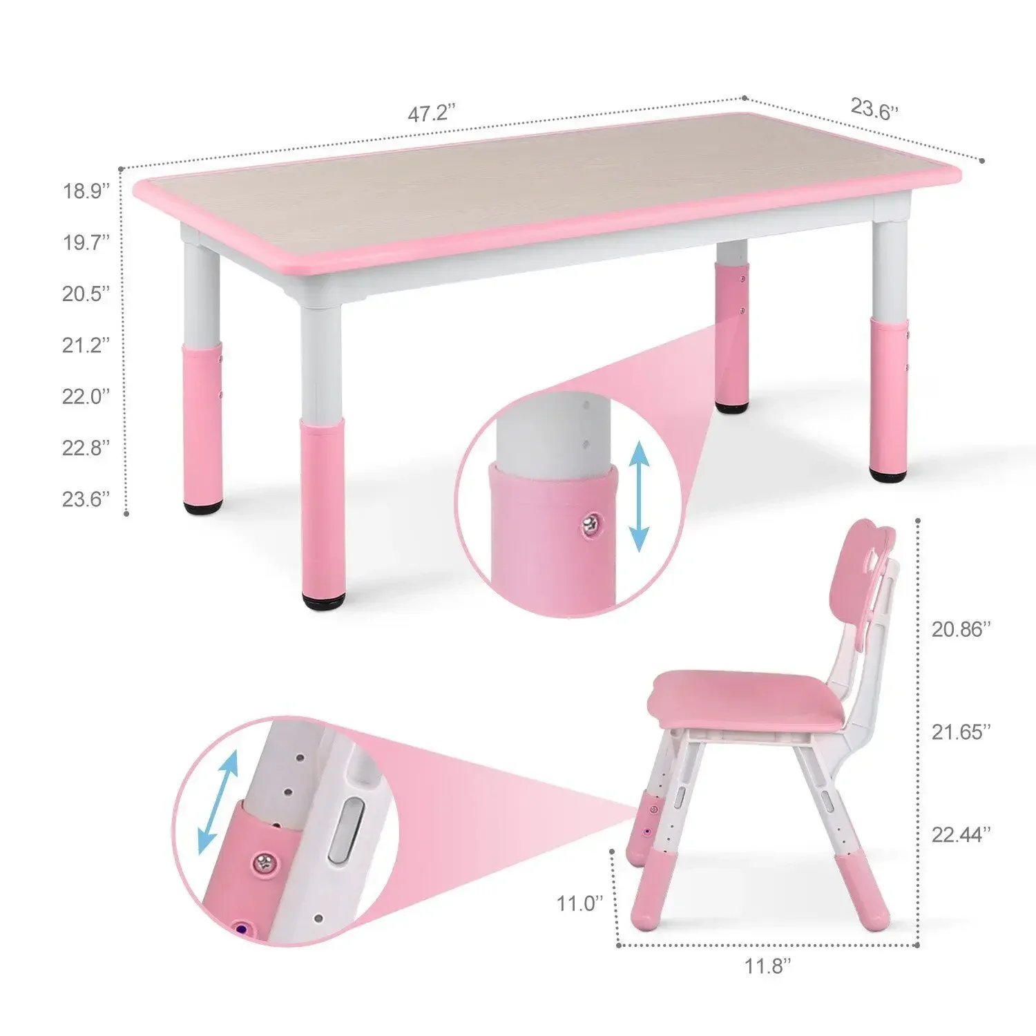 Kindertisch und 4-Stühle-Set,  – Kids Outdoor Table And Chair Set Bewertung und Preis