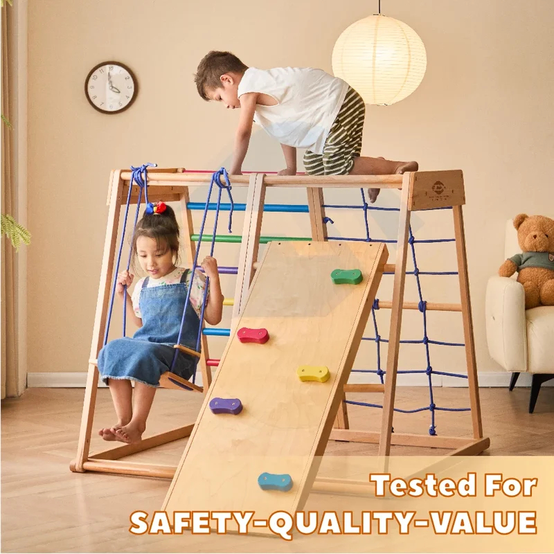 Holz-Klettergerüst für Innenrä – Kids Outdoor Climbing Structure Bewertung und Preis