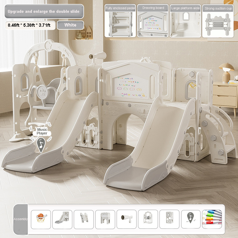Doppelrutsche-Set für Kleinkin – Kids Outdoor Swing Set With Slide Bewertung und Preis